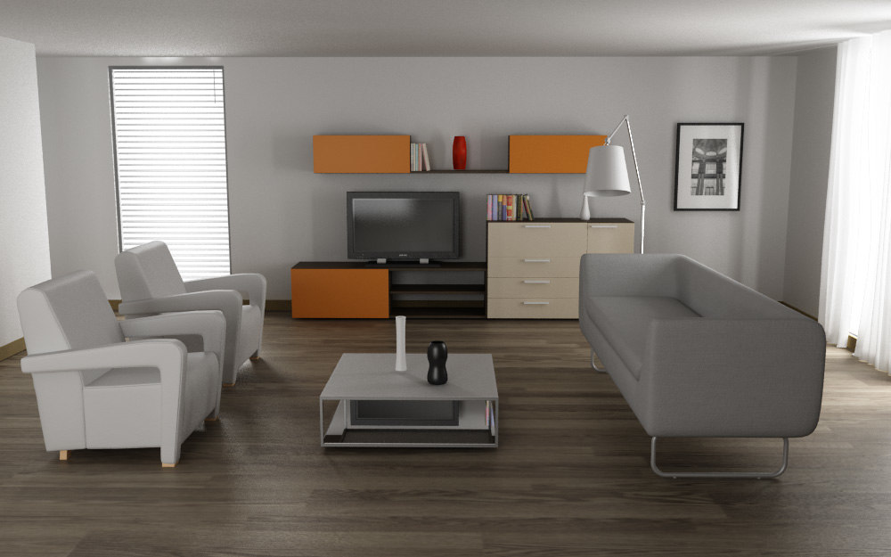 living room design in 3ds max